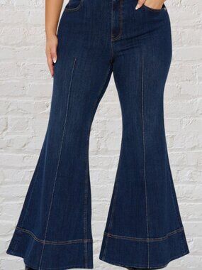 Plus Size 22 EXTREME FLARE Dark Wash Jeans NWT